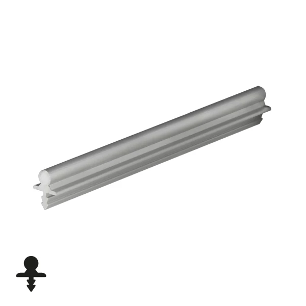 Single Bottom Rail for PS30 Sliding System - 6m, Matte Chrome
