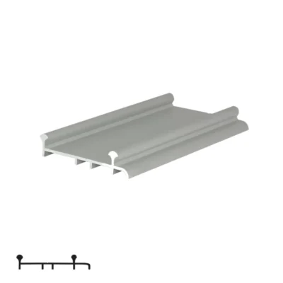 Double Bottom Rail for Sliding Systems PS80/PS88/PS150 - 6m, Matte Chrome