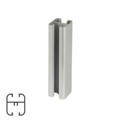 PS150 ASTRA Sliding System Divider Profile - 6m, Matte Chrome