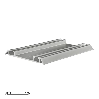 Bottom Rail for Sliding System SFT005/SFT007 - 6m, Matte Chrome