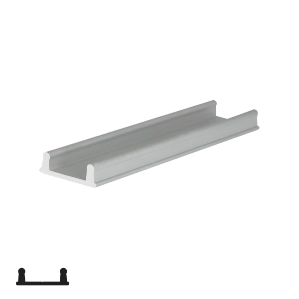 Bottom Rail for SCK12 Sliding System - 3 Meters, Matte Chrome