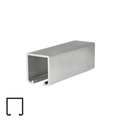 SKS100 Sliding System Top Rail - 6m, Matte Chrome