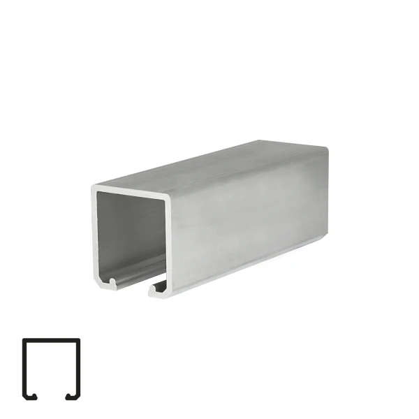 SKS100 Sliding System Top Rail - 6m, Matte Chrome