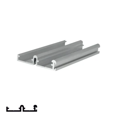 Top Rail for SGM04 Sliding System - 6m, Matte Chrome