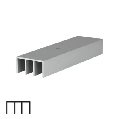 Top Rail for Sliding System SCK12 - 3m, Matte Chrome