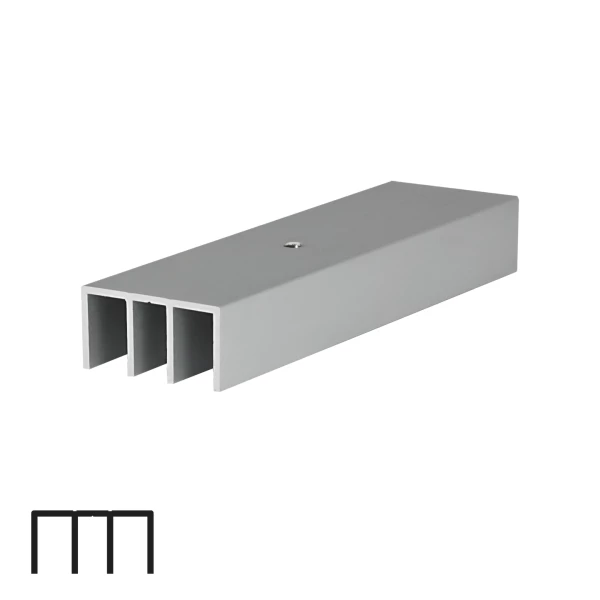 Top Rail for Sliding System SCK12 - 3m, Matte Chrome