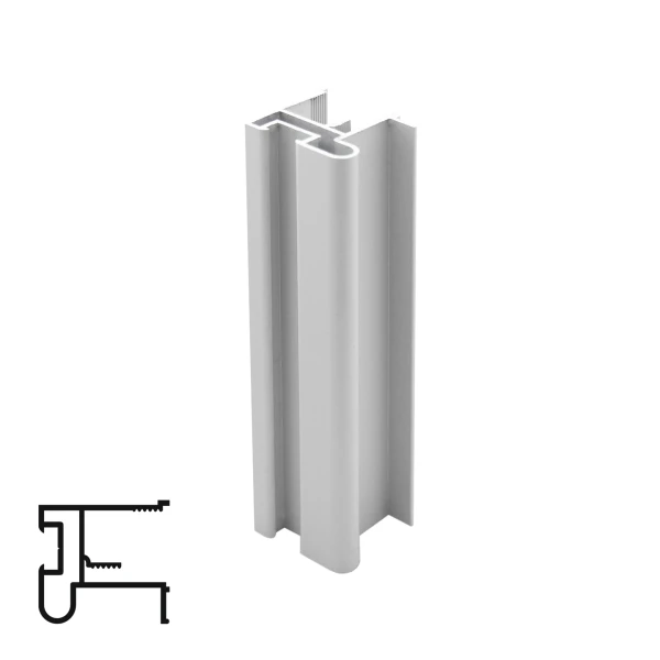Vertical Profile for PS250 POLO Sliding System - Matte Chrome