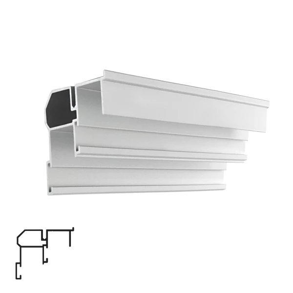 GEMINI PS400 Sliding System Bottom Rail - 6m, Matte Chrome