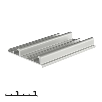 GEMINI PS400 Sliding System Top Rail - 6m, Matte Chrome