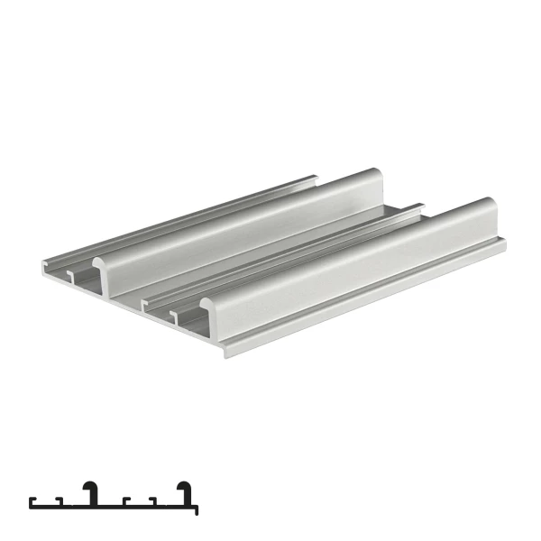 GEMINI PS400 Sliding System Top Rail - 6m, Matte Chrome