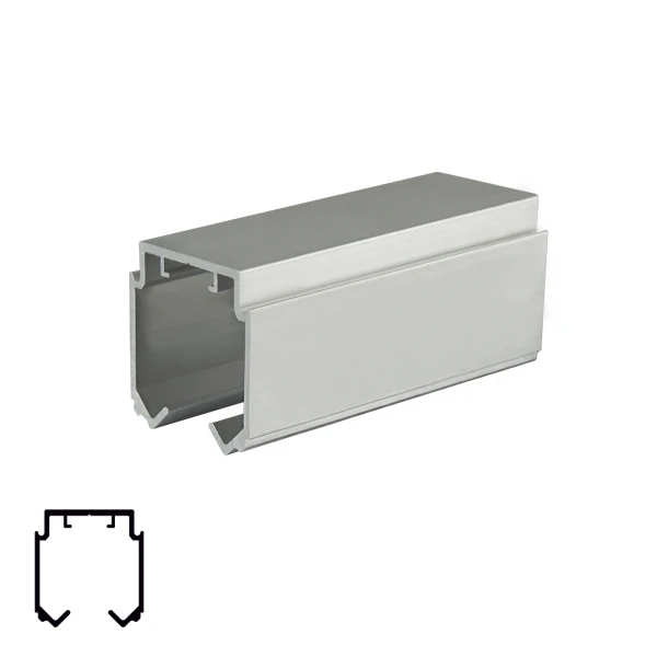 Top Rail for PS180 Sliding System - 3m, Matte Chrome
