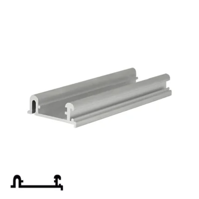 Top Rail for SGM01 Sliding System - 6m, Matte Chrome
