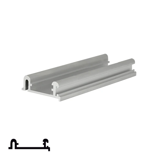 Top Rail for SGM01 Sliding System - 6m, Matte Chrome