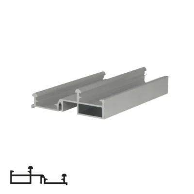 Top Rail for Sliding System A397 - 6m, Matte Chrome