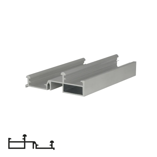 Top Rail for Sliding System A397 - 6m, Matte Chrome