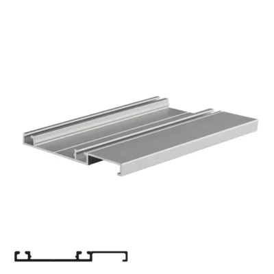 Double Bottom Rail for PS500 ALTAR Sliding System - 6m, Matte Chrome