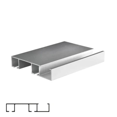 Top Rail for PS500 ALTAR Sliding System - 6m, Matte Chrome