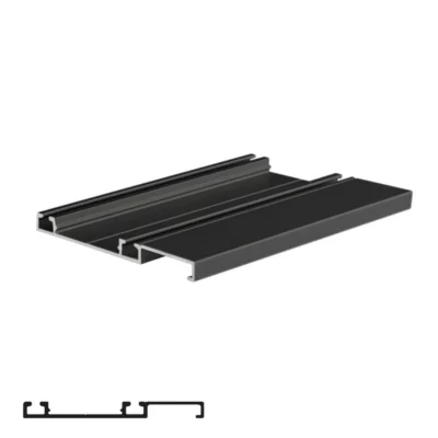 Double Bottom Rail for PS500 ALTAR Sliding System - 6m, Matte Black