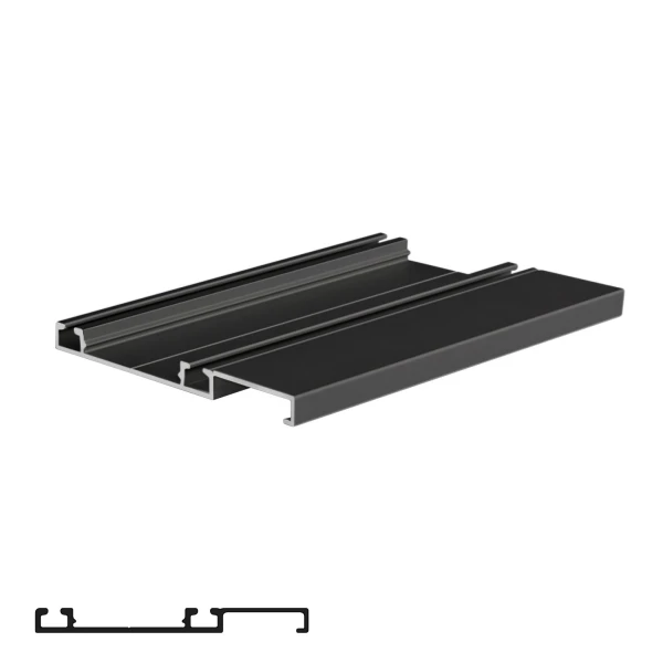 Double Bottom Rail for PS500 ALTAR Sliding System - 6m, Matte Black