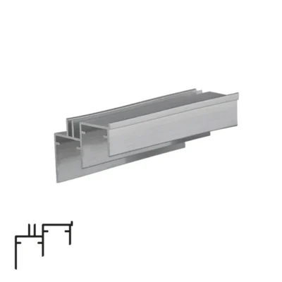 Bottom Rail for Sliding System A397 - 6m, Matte Chrome