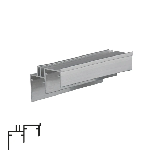 Bottom Rail for Sliding System A397 - 6m, Matte Chrome