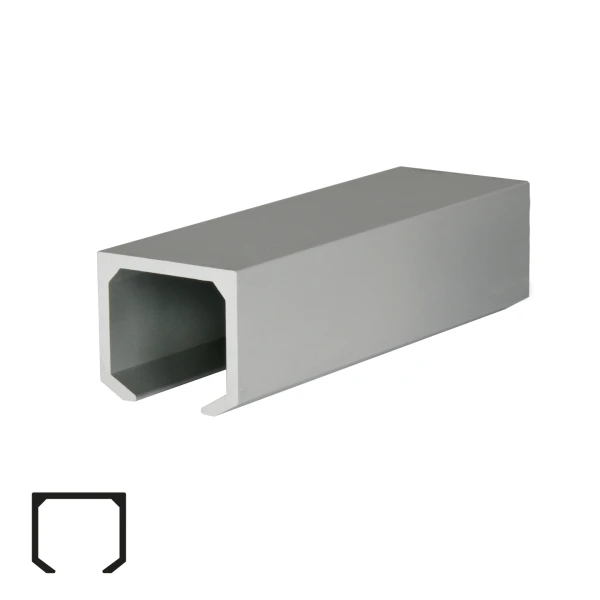 Top Track Rail for PS757 Sliding System - 6m, Matte Chrome