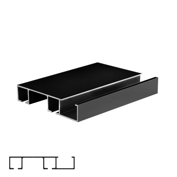Top Rail for PS500 ALTAR Sliding System - 6m, Matte Black