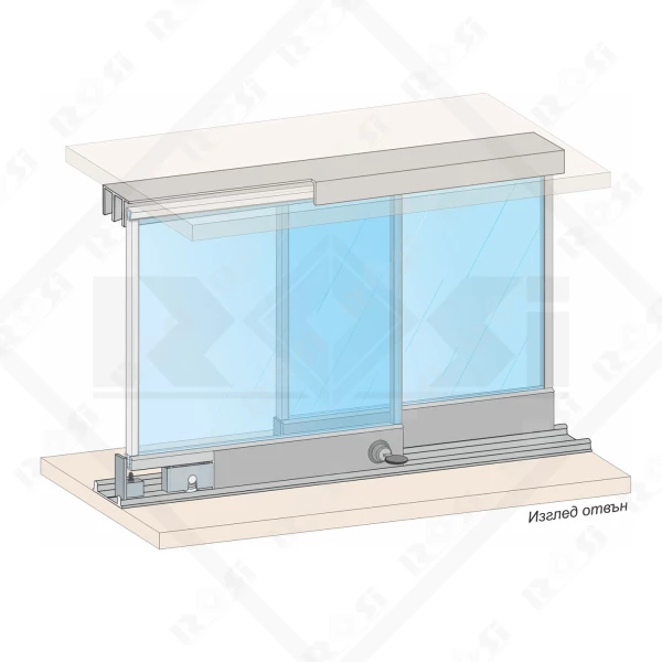 SCK12 Sliding Door System Mechanism for 2 Glass Doors