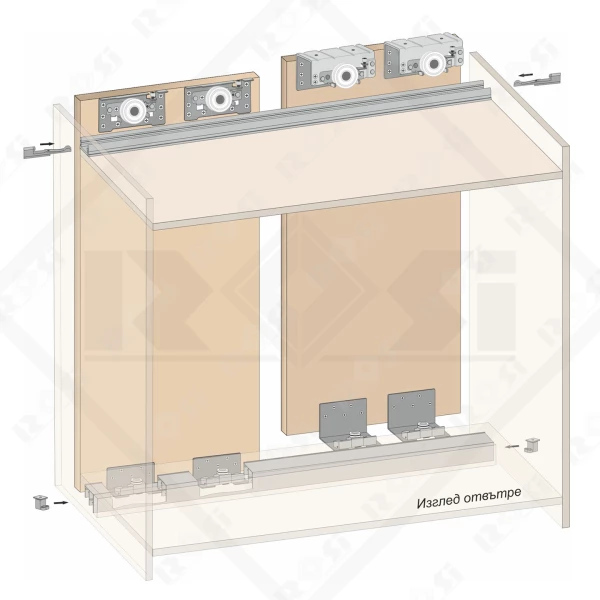 SGM01 Sliding Door System Mechanism for 2 Doors