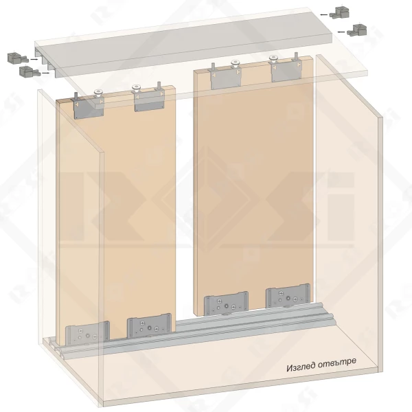 PS80 Sliding Door System Mechanism for Single Door