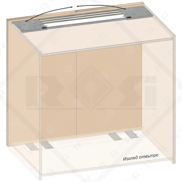 Mechanism for sliding system for 2 doors