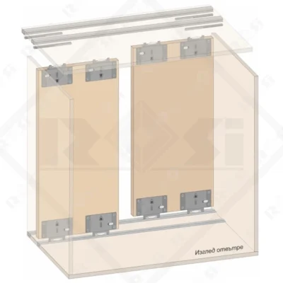 PS50 PORTO Sliding Door System Mechanism for 2 Doors with Soft Close