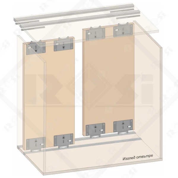PS50 PORTO Sliding Door System Mechanism for 2 Doors with Soft Close