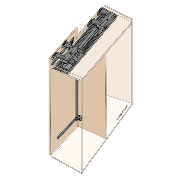 PS802 Flush Sliding Door System Mechanism for 2 Doors with Soft Close