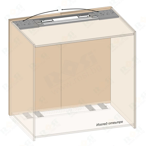PS803 Sliding Door System Mechanism for 2 Coplanar Doors with Soft Close