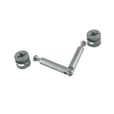 Minifix Double Folding Connector, Steel, 10 Pcs