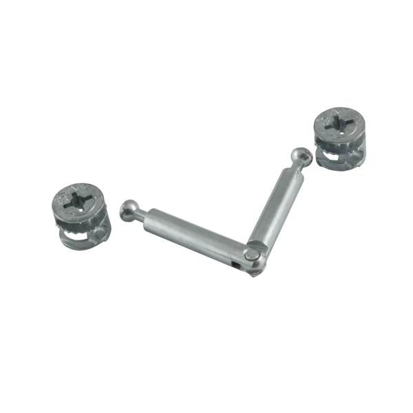 Minifix Double Folding Connector, Steel, 10 Pcs